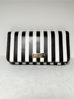 Henri Bendel Centennial Black and White Iconic Stripe Wallet/Phone & Card Case
